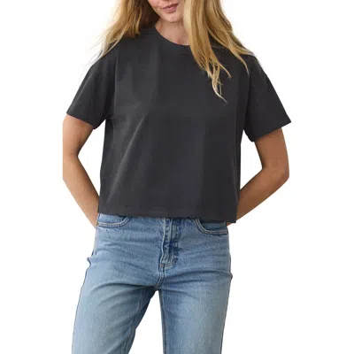 Marine Layer Cloud 9 Jersey Crewneck T-shirt In Black