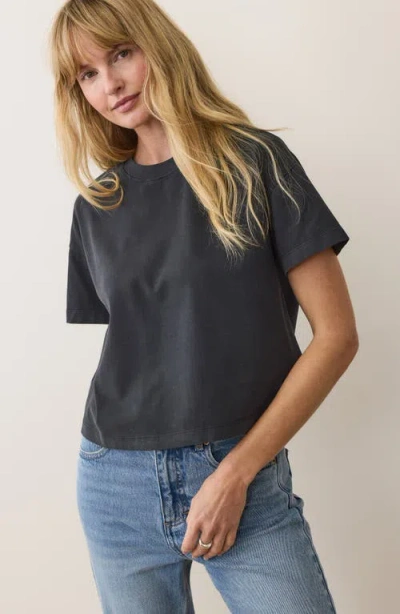 Marine Layer Cloud 9 Jersey Crewneck T-shirt In Black