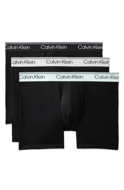 Calvin Klein Assorted 3-pack Microfiber Boxer Briefs In Black