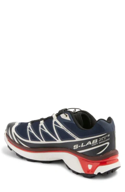 Salomon Xt-6 Blue Sneaker With Logo Applied On The Tongue And Chunky Sole In Fabric Unisex In Multi