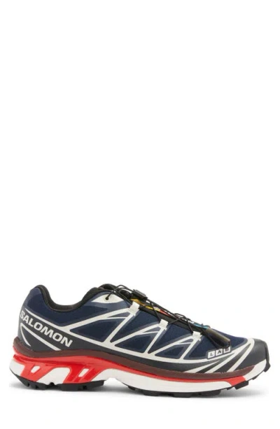 Salomon Xt-6 Blue Sneaker With Logo Applied On The Tongue And Chunky Sole In Fabric Unisex In Multi