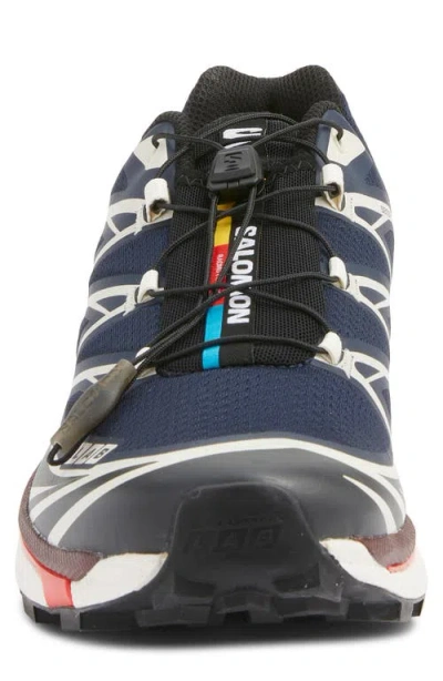 Salomon Xt-6 Blue Sneaker With Logo Applied On The Tongue And Chunky Sole In Fabric Unisex In Multi
