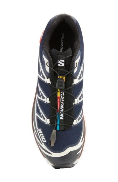 Salomon Xt-6 Blue Sneaker With Logo Applied On The Tongue And Chunky Sole In Fabric Unisex In Multi