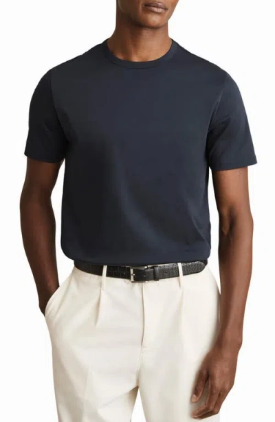 Reiss Navy Blaikie Airwater-cotton Relaxed-fit T-shirt In Blue