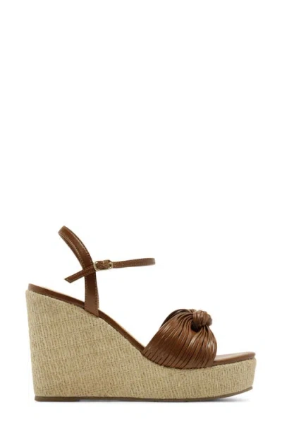 Arezzo Platform Wedge Sandal In Brown