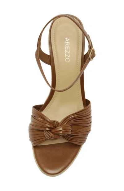 Arezzo Platform Wedge Sandal In Brown