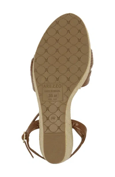 Arezzo Platform Wedge Sandal In Brown
