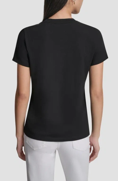 Dkny Crystal Embellished Central Park Conversational Graphic T-shirt In Black