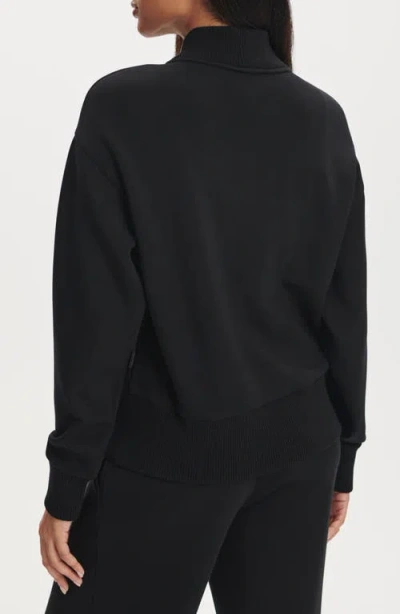 Varley Doublesoft Davidson Quarter-zip Sweatshirt In Black