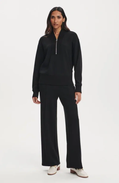 Varley Doublesoft Davidson Quarter-zip Sweatshirt In Black