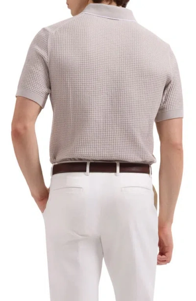 Bugatchi Waffle Stitch Polo Sweater In Gray