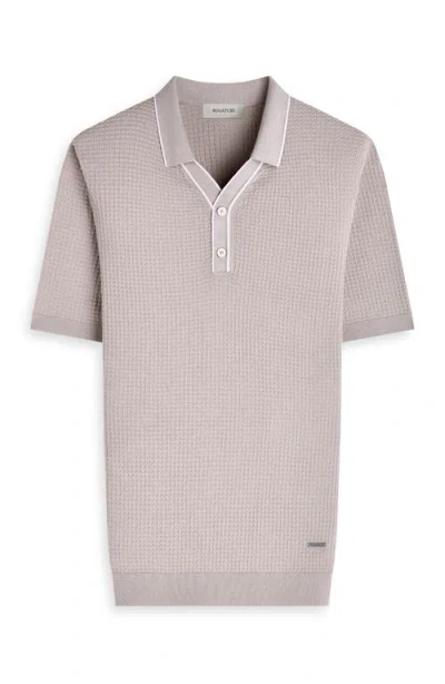 Bugatchi Waffle Stitch Polo Sweater In Gray