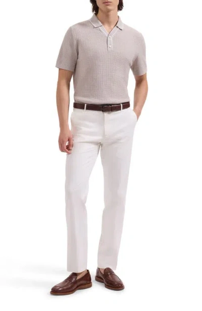 Bugatchi Waffle Stitch Polo Sweater In Gray