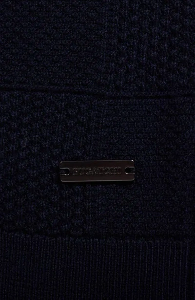 Bugatchi Checkerboard Stitch Polo Sweater In Blue