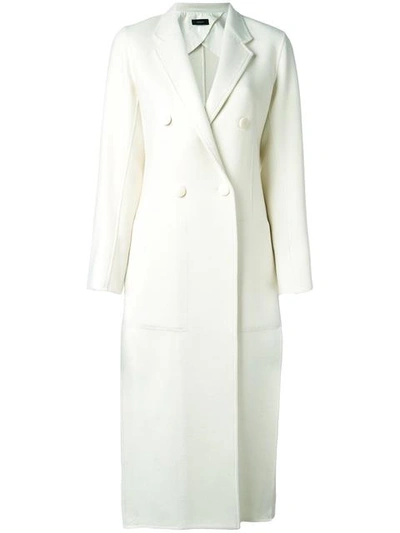Joseph Long Wool Coat With Cashmere In White
