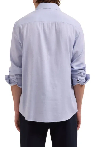 Bugatchi Axel Trim Fit Solid Cotton Blend Button-up Shirt In Blue