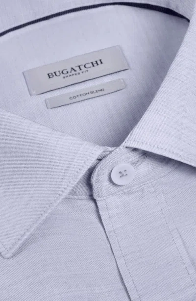 Bugatchi Axel Trim Fit Solid Cotton Blend Button-up Shirt In Blue