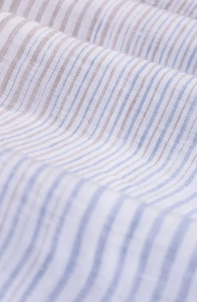 Bugatchi Austin Shaped Fit Gradient Stripe Linen Button-down Shirt In Multi