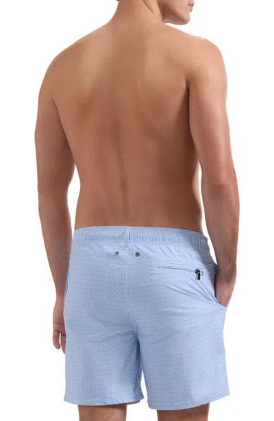 Bugatchi Kai Palm Print Swim Trunks In Blue