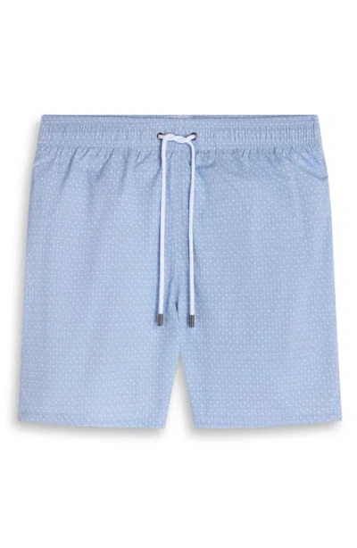Bugatchi Kai Palm Print Swim Trunks In Blue