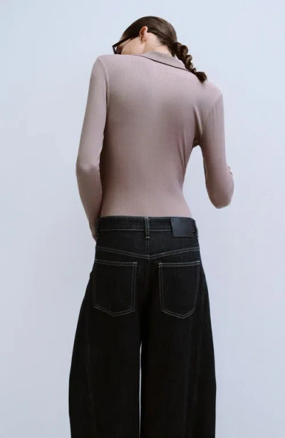 Mango Mid Rise Balloon Jeans In Blue