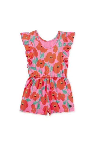 Tea Collection Flutter Sleeve Romper In Multi