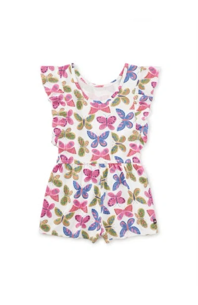Tea Collection Flutter Sleeve Romper In Multi