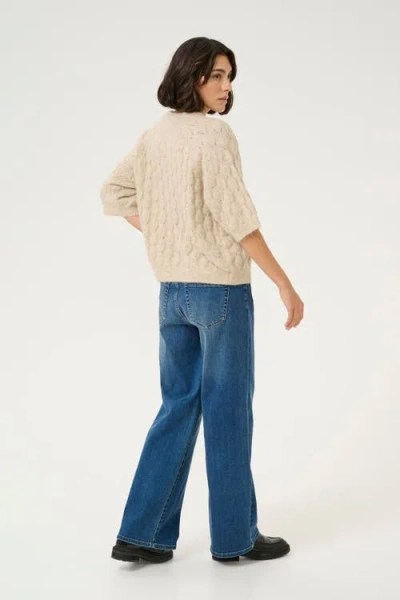 Kaffe Malene Half Sleeve Round Neck Pullover In Neutral