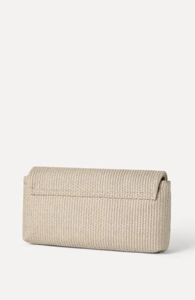 Brunello Cucinelli Sartorial Clutch Bag In Techno Raffia In Neutral