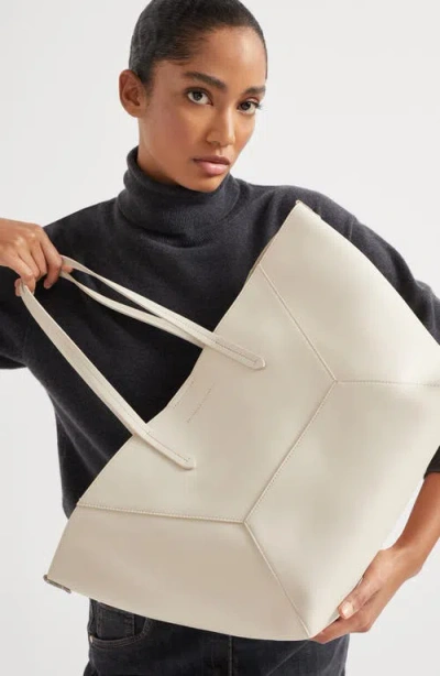 Brunello Cucinelli Small Bc Duo Leather Tote Bag In Neutral