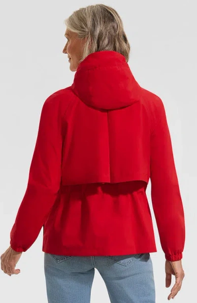 Lands' End Squall Packable Rain Jacket In Red