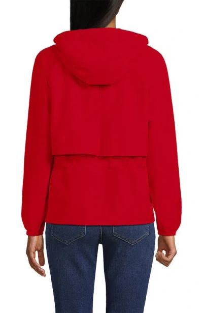 Lands' End Squall Packable Rain Jacket In Red