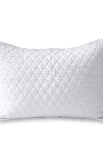 Lands' End Solid Diamond Double Voile Pillow Sham In White