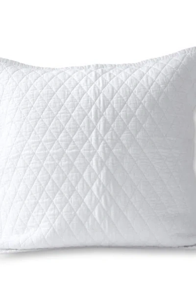 Lands' End Solid Diamond Double Voile Pillow Sham In White
