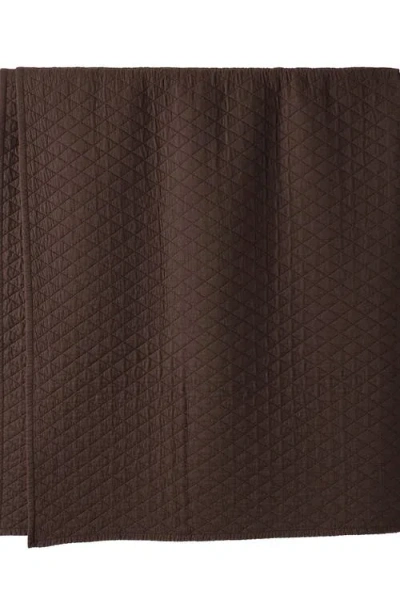 Lands' End Solid Diamond Double Voile Quilt In Brown