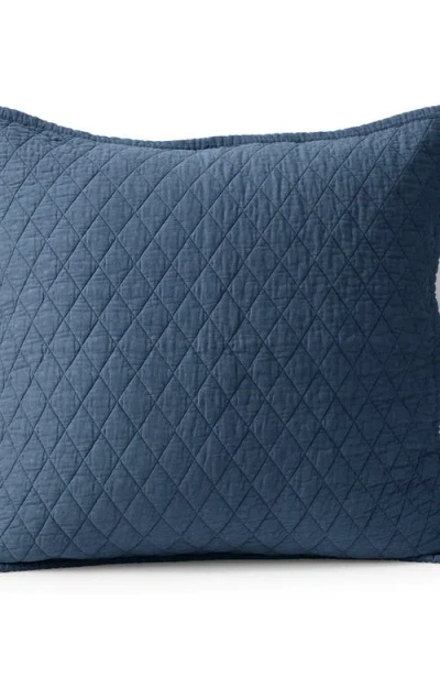 Lands' End Solid Diamond Double Voile Pillow Sham In Blue