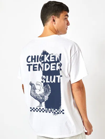 Skinnydip London Chicken Tender Slut T-shirt In White