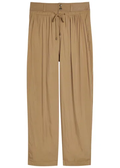 Isabel Marant Inaya High Waist Gathered Straight Leg Pants In Brown