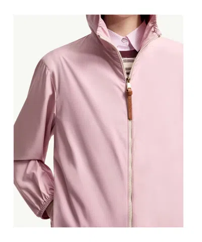 Moncler Fegeos Hood Jacket Lightweight Elasticated Cuffs In Pink