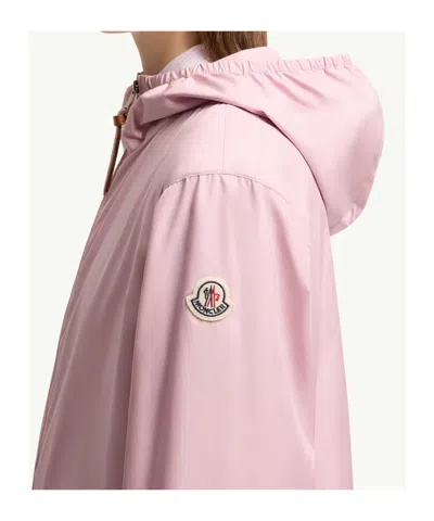Moncler Fegeos Hood Jacket Lightweight Elasticated Cuffs In Pink