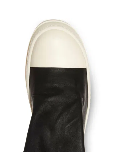 Rick Owens Black Knee-high Sneakers With Platform In Leather Woman In Black