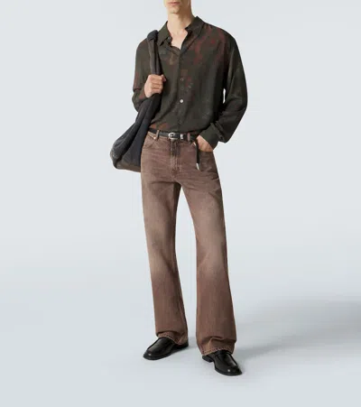 Our Legacy Denim Trousers Faded Effect Belt Loops Five Pockets In Brown