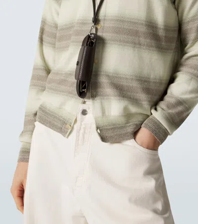 Auralee Cotton Silk Gradient Stripe Cardigan In Neutral