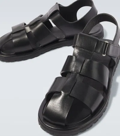 Studio Nicholson Sandom Leather Sandals In Black