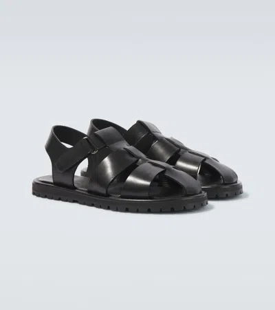 Studio Nicholson Sandom Leather Sandals In Black