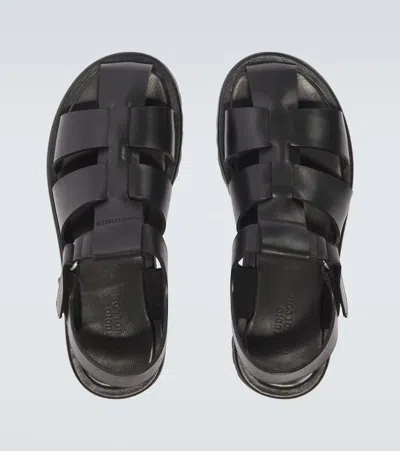 Studio Nicholson Sandom Leather Sandals In Black