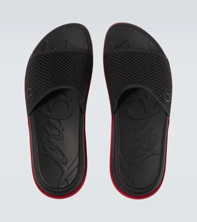 Christian Louboutin Louboutin Slides And Clogs Easy Breezy Men Rubber Black In Black