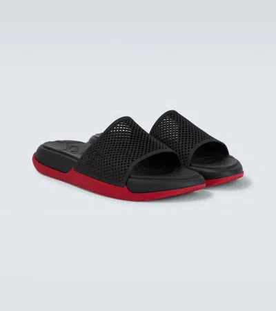 Christian Louboutin Louboutin Slides And Clogs Easy Breezy Men Rubber Black In Black