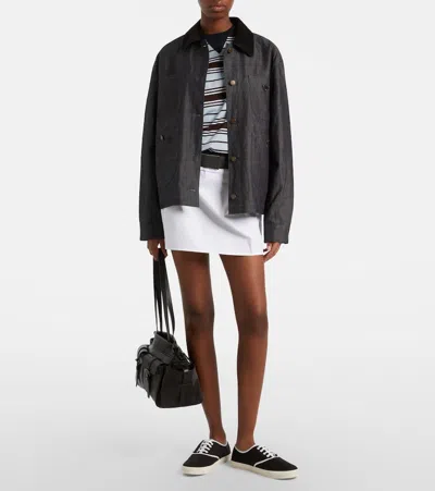 Prada Canvas Low Top Sneaker In Black