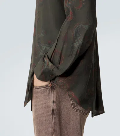 Our Legacy Casual Long Sleeve Shirt Paisley Pattern In Green